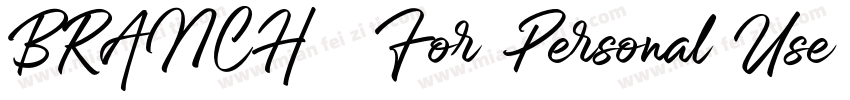 BRANCH   For Personal Use Only字体转换
